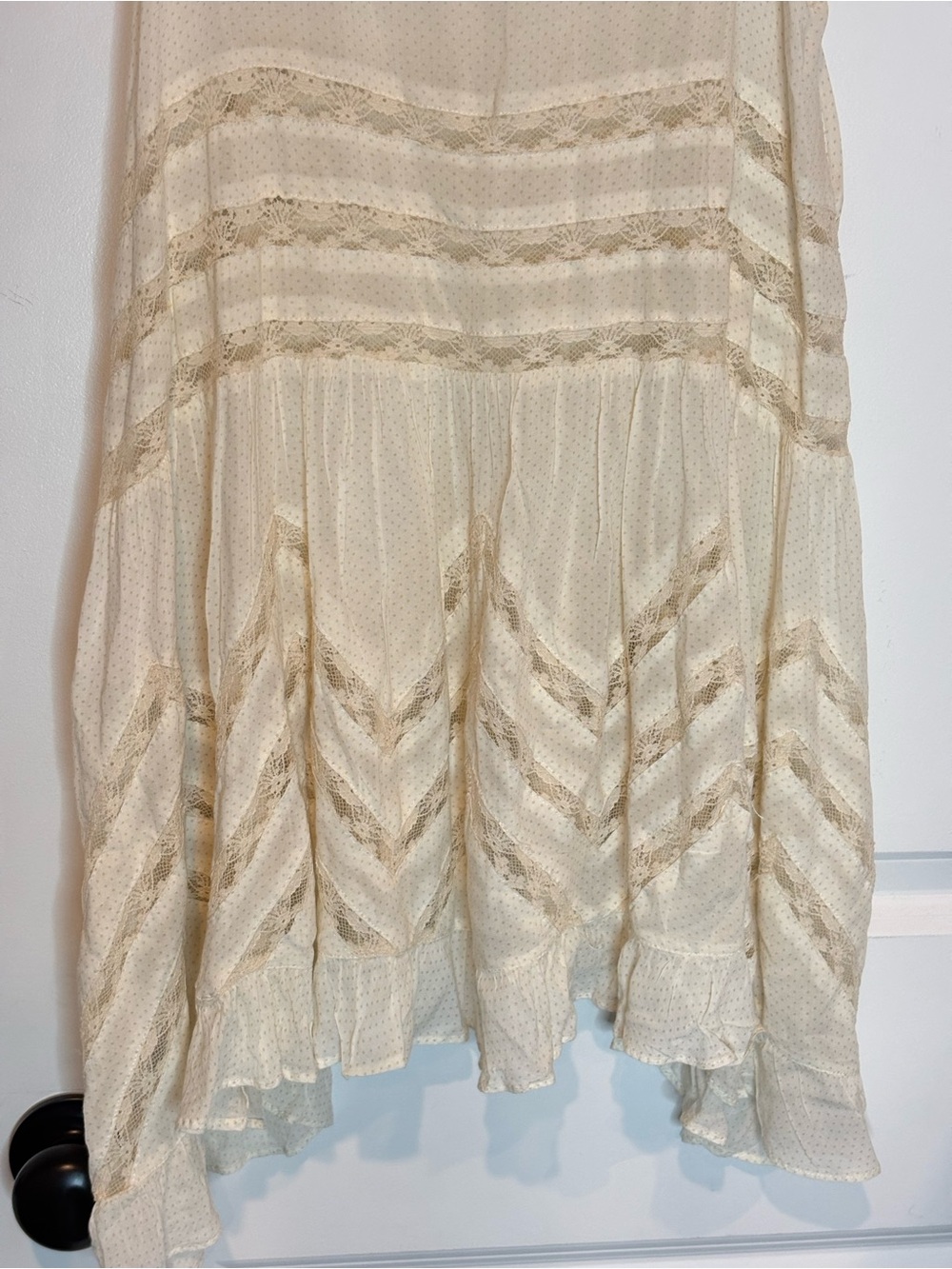 Intimately Free People cream Dot Lace Scoop Tunic Tank XS - Picture 3 of 9